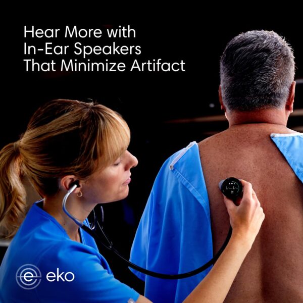 Eko CORE 500™ Digital Stethoscope — The Pinnacle of Digital Stethoscope Technology, Combining TrueSound™ Audio with 3-Lead ECG and a Full-Color Display, Silver, COR501 - Image 3