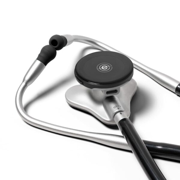 Eko CORE 500™ Digital Stethoscope — The Pinnacle of Digital Stethoscope Technology, Combining TrueSound™ Audio with 3-Lead ECG and a Full-Color Display, Silver, COR501