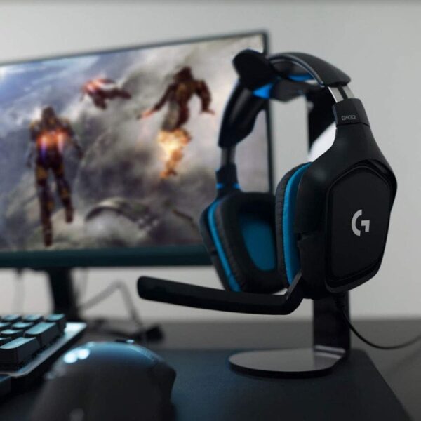 Logitech G432 Wired Gaming Headset, 7.1 Surround Sound, DTS Headphone:X 2.0, Flip-to-Mute Mic, PC (Leatherette) Black/Blue - Image 6