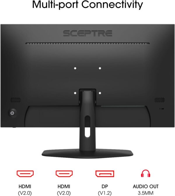 Sceptre New 24-inch Gaming Monitor 100Hz 1ms DisplayPort HDMI x2 100% sRGB AMD FreeSync Build-in Speakers, Eye Care Frameless Machine Black 2024 (E248W-FW100T) - Image 4