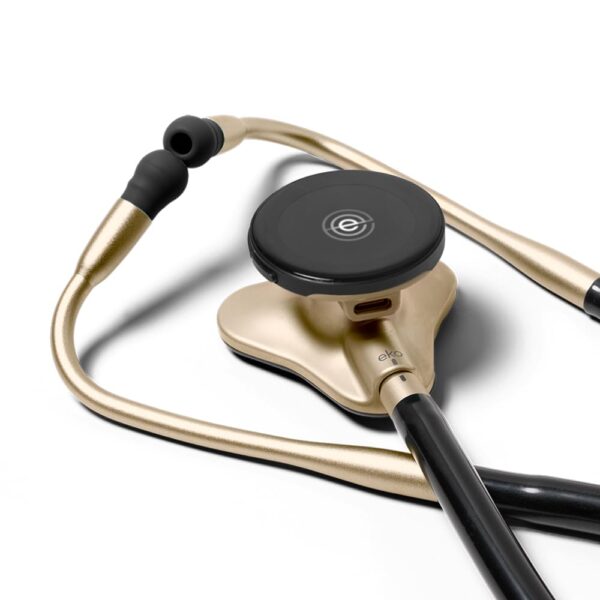 Eko CORE 500™ Digital Stethoscope — The Pinnacle of Digital Stethoscope Technology, Combining TrueSound™ Audio with 3-Lead ECG and a Full-Color Display, Champagne, COR501-CHP/CHP