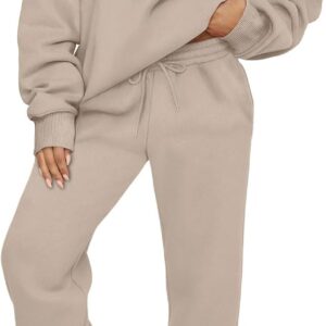 AUTOMET Women's Sweatsuits 2 Piece Outfits Long Sleeve Half Zip Pullover and Baggy Sweatpants with Pockets