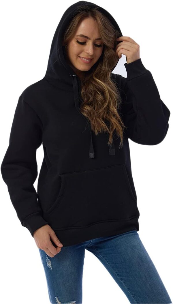 Haellun Womens Casual Winter Warm Fleece Sherpa Lined Pullover Hooded Sweatshirt - Image 4