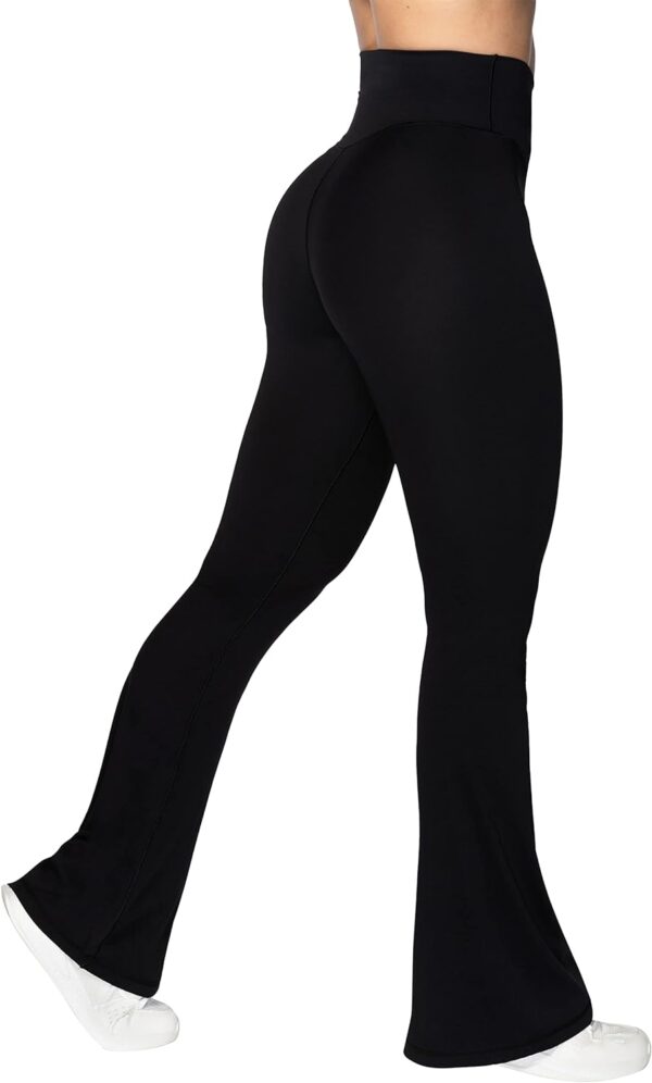 Sunzel Flare Leggings, Crossover Yoga Pants with Tummy Control, High-Waisted and Wide Leg - Image 4