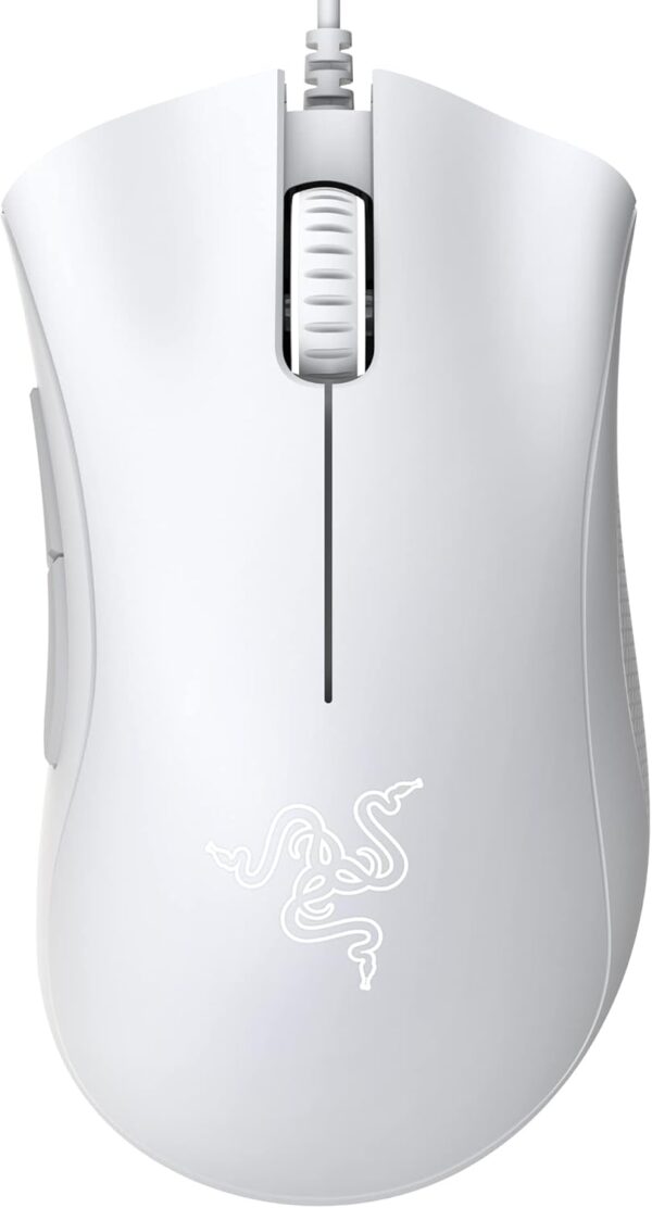 Razer DeathAdder Essential Gaming Mouse: 6400 DPI Optical Sensor - 5 Programmable Buttons - Mechanical Switches - Rubber Side Grips - Mercury White