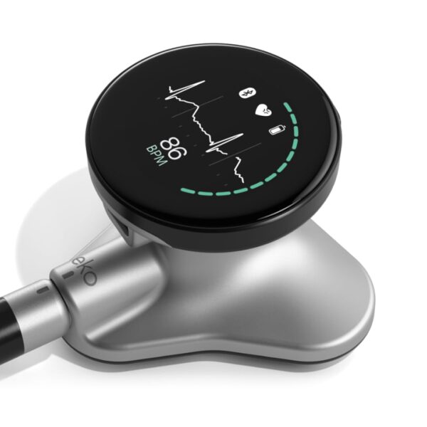 Eko CORE 500™ Digital Stethoscope — The Pinnacle of Digital Stethoscope Technology, Combining TrueSound™ Audio with 3-Lead ECG and a Full-Color Display, Silver, COR501 - Image 9