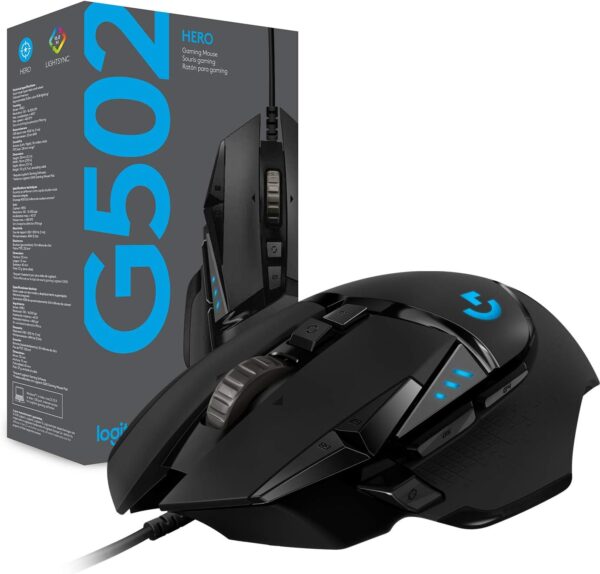 Logitech G502 HERO High Performance Wired Gaming Mouse, HERO 25K Sensor, 25,600 DPI, RGB, Adjustable Weights, 11 Programmable Buttons, On-Board Memory, PC / Mac - Image 9