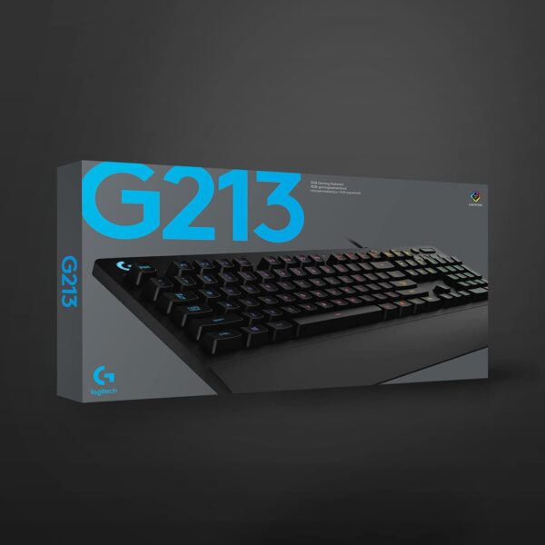 Logitech G213 Prodigy Gaming Keyboard, LIGHTSYNC RGB Backlit Keys, Spill-Resistant, Customizable Keys, Dedicated Multi-Media Keys – Black - Image 7