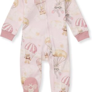 Burt's Bees Baby Girls Footed One-Piece Pajamas, Sleep and Play Loose Fit, 100% Organic Cotton, Sizes NB to 6-9 Months