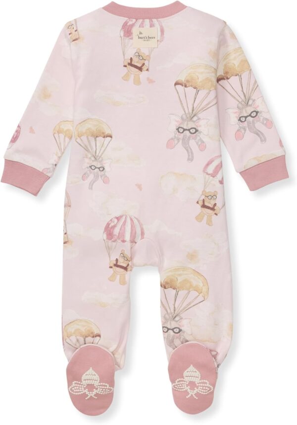 Burt's Bees Baby Girls Footed One-Piece Pajamas, Sleep and Play Loose Fit, 100% Organic Cotton, Sizes NB to 6-9 Months - Image 2