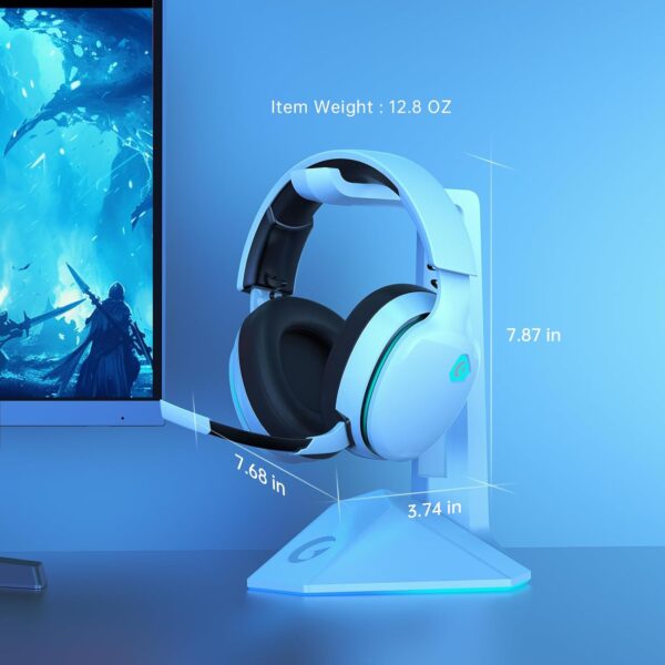 2.4GHz Wireless Gaming Headset for PS5, PS4 Fortnite & Call of Duty/FPS Gamers, PC, Nintendo Switch, Bluetooth 5.3 Gaming Headphones with Noise Canceling Mic, Stereo Sound, 40+Hr Battery -White - Image 9