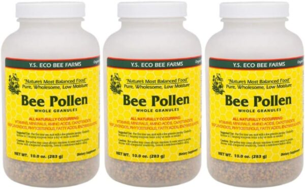 Bee Pollen - Low Moisture Whole Granulars - 10 oz (Pack of 3)