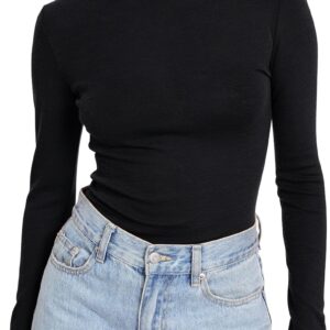 Trendy Queen Women's Turtleneck Long Sleeve Shirts Fall Fashion Basic Thermal Underwear Tops Winter Clothes 2024