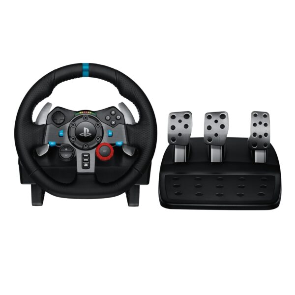 Logitech G29 Driving Force Racing Wheel and Floor Pedals, Real Force Feedback, Stainless Steel Paddle Shifters, Leather Steering Wheel Cover for PS5, PS4, PC, Mac - Black