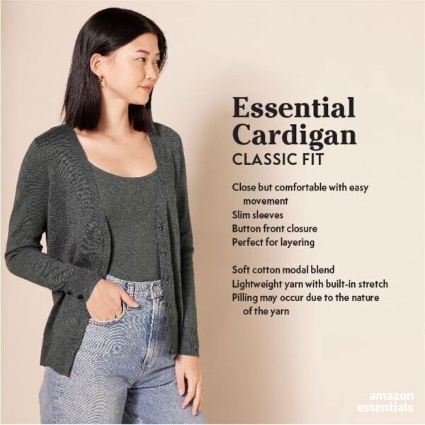 Amazon Essentials Women's Lightweight V-Neck Cardigan Sweater (Available in Plus Size) - Image 2