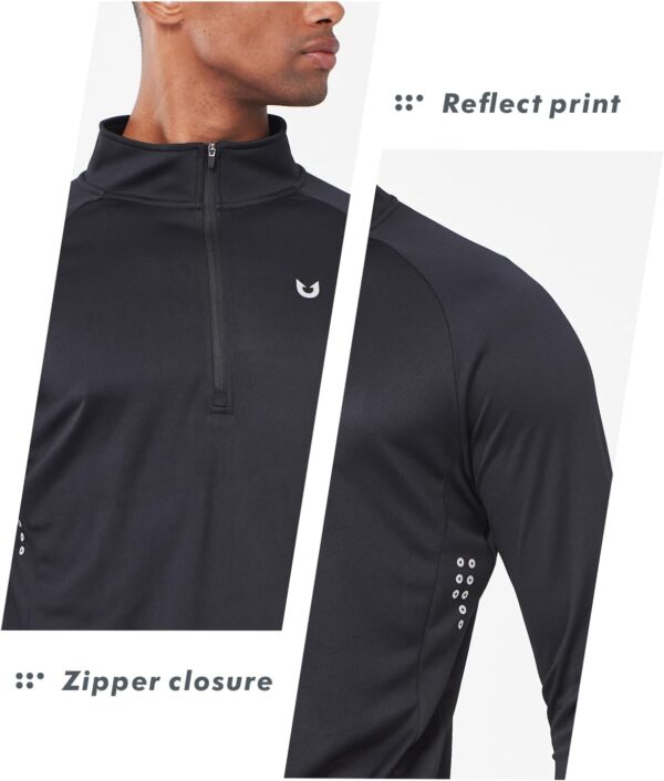 NORTHYARD Men's Running Shirt Long Sleeve Quarter Zip Pullover Moisture Wicking Quick Dry Athletic Workout Shirts - Image 4