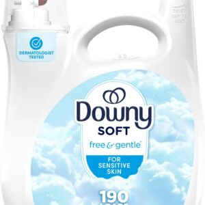 Downy Free & Gentle Fabric Softener (Fabric Conditioner), 140 fl oz, 190 Loads, Hypoallergenic