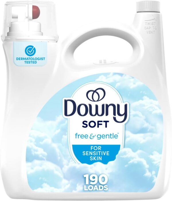 Downy Free & Gentle Fabric Softener (Fabric Conditioner), 140 fl oz, 190 Loads, Hypoallergenic