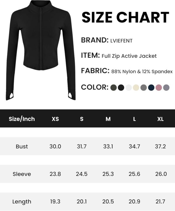 Lviefent Womens Lightweight Full Zip Running Track Jacket Workout Slim Fit Yoga Sportwear with Thumb Holes - Image 3