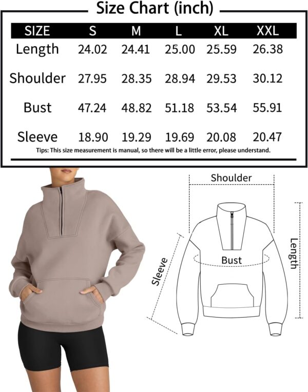 Trendy Queen Sweatshirts Half Zip Pullover Quarter Zip Oversized Hoodies Sweaters Comfy Fall Outfits 2024 Y2K Winter Clothes - Image 6