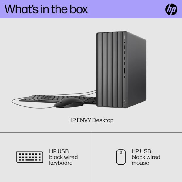 HP Envy Desktop PC, Intel Core i5-14400, 8 GB RAM, 512 GB SSD, Intel UHD Graphics 730, Windows 11 Home, TE01-5012 (2024) - Image 7