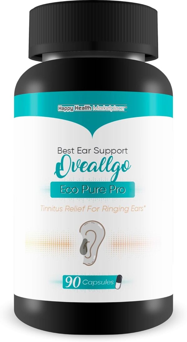 Best Ear Support Oveallgo Eco Pure Pro - Our Best Tinnitus Relief for Ringing Ears - Ear Health Tinnitus Supplements - Clear Tinnitus Pills - Help Stop Ringing in the Ears - Ringing in the Ears Relief