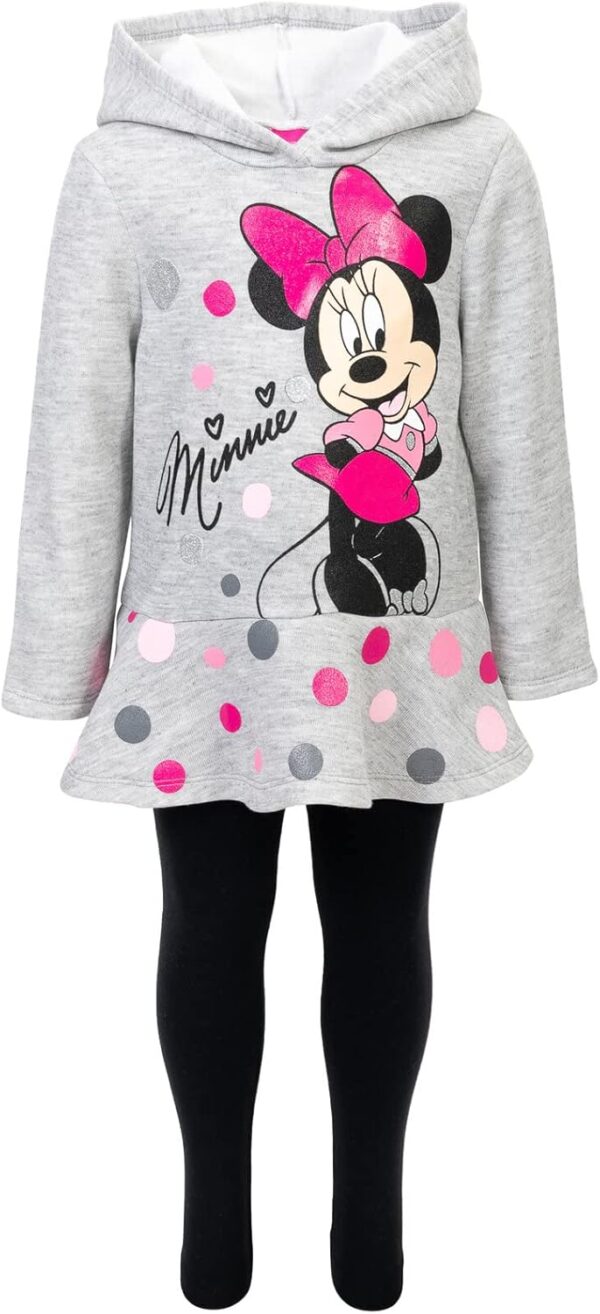 Disney Minnie Mouse Mickey Mouse Pullover Fleece Hoodie and Leggings Outfit Set Infant to Big Kid Sizes (12 Months - 14-16) - Image 3