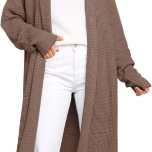LILLUSORY Long Cardigan Sweaters for Women Fall Trendy Oversized Open Front Winter Coat