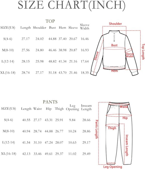 AUTOMET Women's Sweatsuits 2 Piece Outfits Long Sleeve Half Zip Pullover and Baggy Sweatpants with Pockets - Image 6