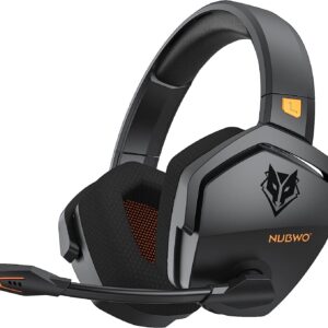 NUBWO G06 Dual Wireless Gaming Headset with Microphone for PS5, PS4, PC, Mobile, Switch: 2.4GHz Wireless + Bluetooth - 100 Hr Battery - 50mm Drivers - Orange