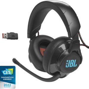 JBL Quantum 610 Wireless - Wireless Over-Ear Gaming Headset, QuantumSURROUND, 2.4GHz Wireless, 40 Hours of Wireless Battery Life, Game-Chat dial, flip-up Boom Microphone (Black)