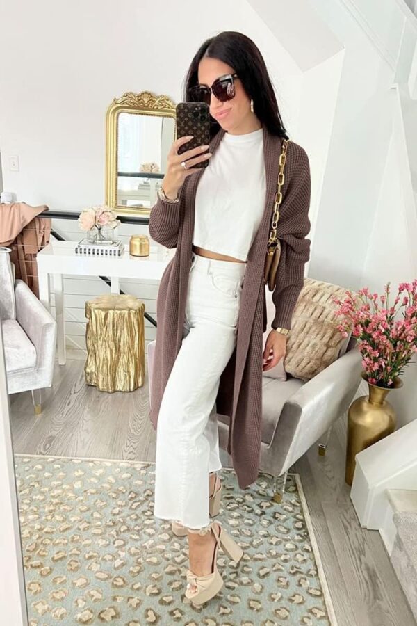 LILLUSORY Long Cardigan Sweaters for Women Fall Trendy Oversized Open Front Winter Coat - Image 3