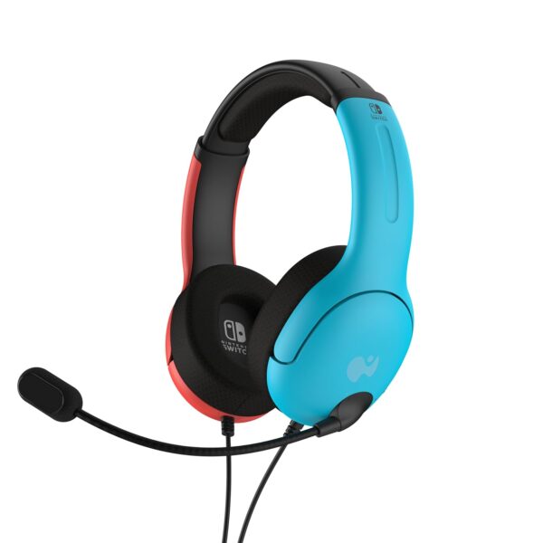 PDP Gaming LVL40 Airlite Stereo Headset for Nintendo Switch/Lite/OLED - Wired Power Noise Cancelling Microphone, Lightweight Soft Comfort On Ear Headphones (Mario Neon - Red & Blue) - Image 9