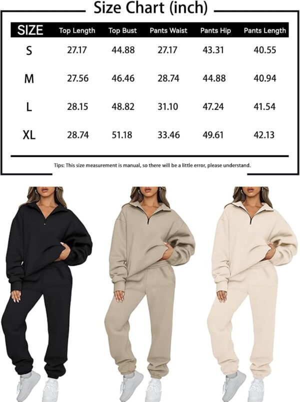 AUTOMET Women's Sweatsuits 2 Piece Outfits Long Sleeve Half Zip Pullover and Baggy Sweatpants with Pockets - Image 7