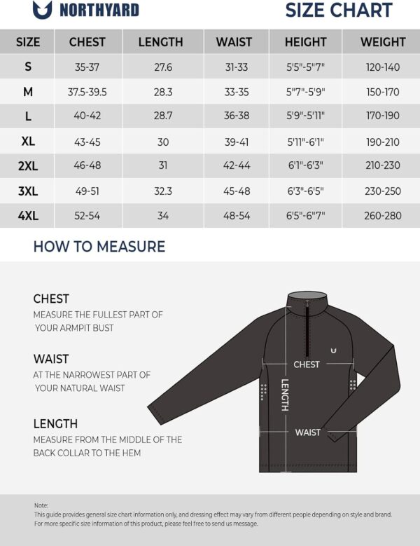 NORTHYARD Men's Running Shirt Long Sleeve Quarter Zip Pullover Moisture Wicking Quick Dry Athletic Workout Shirts - Image 6