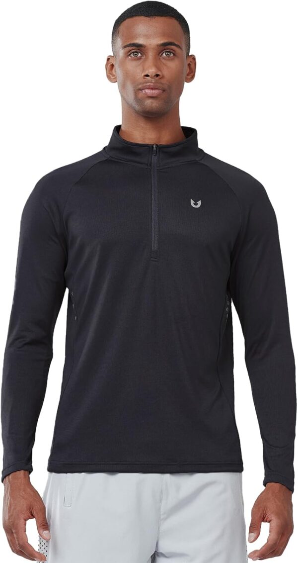 NORTHYARD Men's Running Shirt Long Sleeve Quarter Zip Pullover Moisture Wicking Quick Dry Athletic Workout Shirts - Image 2