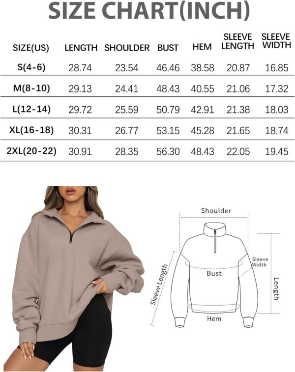 Trendy Queen Womens Oversized Sweatshirts Fall Fashion Hoodies Half Zip Pullover Long Sleeve Shirts Clothes Outfits - Image 2