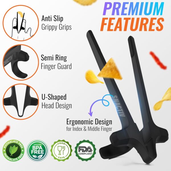 SNACTIV PRO Finger Chopsticks for Gamers - As Seen on Shark Tank! The Official Snacking Tool of the Future - Enjoy Snacks and Chips with Ease - Innovative Gaming Snacking Solution - Snack Chopsticks - Image 4