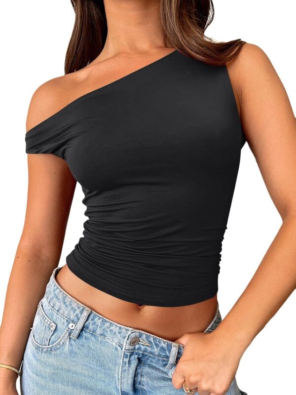 Trendy Queen Womens Off The Shoulder Tops Summer Shirts Going Out Crop Tank Top Y2K T Corset Tube Cute Fashion Outfits