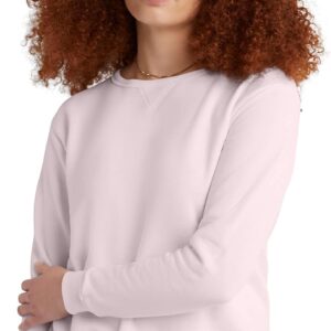 Hanes Women's Ecosmart V-Notch Crewneck Sweatshirt, Fleece Pullover Sweatshirt For Women