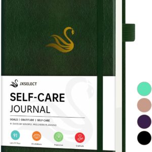 Elegant Self-Care Journal for Women and Men - Wellness & Daily Reflection Notebook - Mental Health Journal with Mood Tracker - Self-Care Planner, 91 Days Guided gratitude Journal for Women