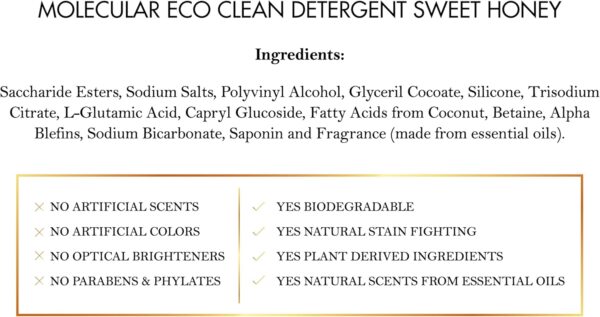 Molecular Eco Clean Laundry Detergent Long Lasting Hypoallergenic Scent ALL NATURAL-60 Loads -Dehydrated Liquid-less Biodegradable - by Cocó March - Image 7