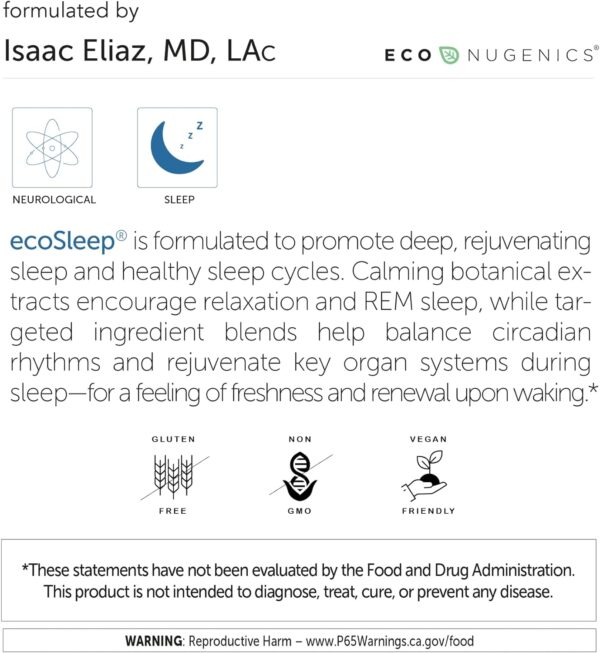 EcoNugenics - ecoSleep - 60 Capsules - Professionally Formulated to Support Healthy Circadian Rhythm & Deep, Sleep - Safe, Natural & Effective - Image 3