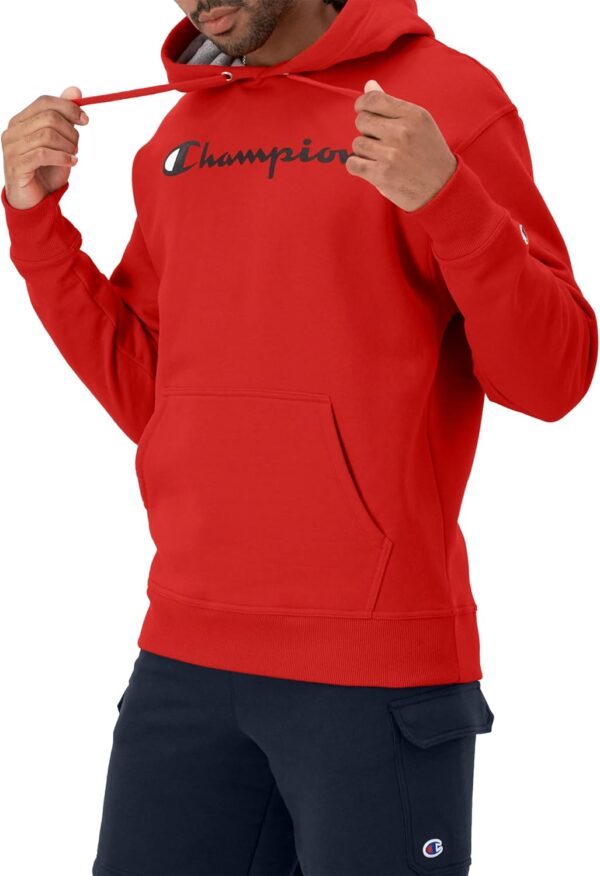 Champion Men's Hoodie, Powerblend, Fleece Men's Hoodie, Comfortable Men's Sweatshirt, Script Logo (Reg. or Big & Tall) - Image 3