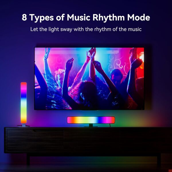 LED Light Bar, Music Sync RGB IC Light Bar, USB Ambient Lamp, Color Changing Gaming TV Backlight with Remote Control, 15 Dynamic Modes for Room Gaming Decoration - Image 4