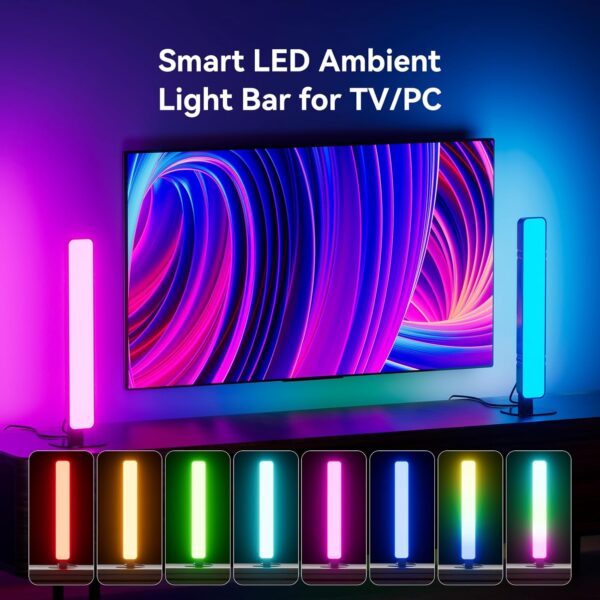 LED Light Bar, Music Sync RGB IC Light Bar, USB Ambient Lamp, Color Changing Gaming TV Backlight with Remote Control, 15 Dynamic Modes for Room Gaming Decoration - Image 5