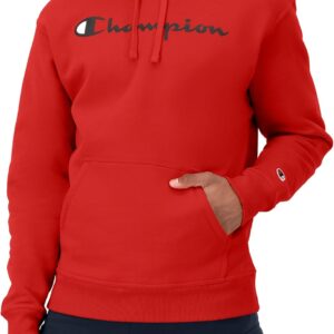 Champion Men's Hoodie, Powerblend, Fleece Men's Hoodie, Comfortable Men's Sweatshirt, Script Logo (Reg. or Big & Tall)