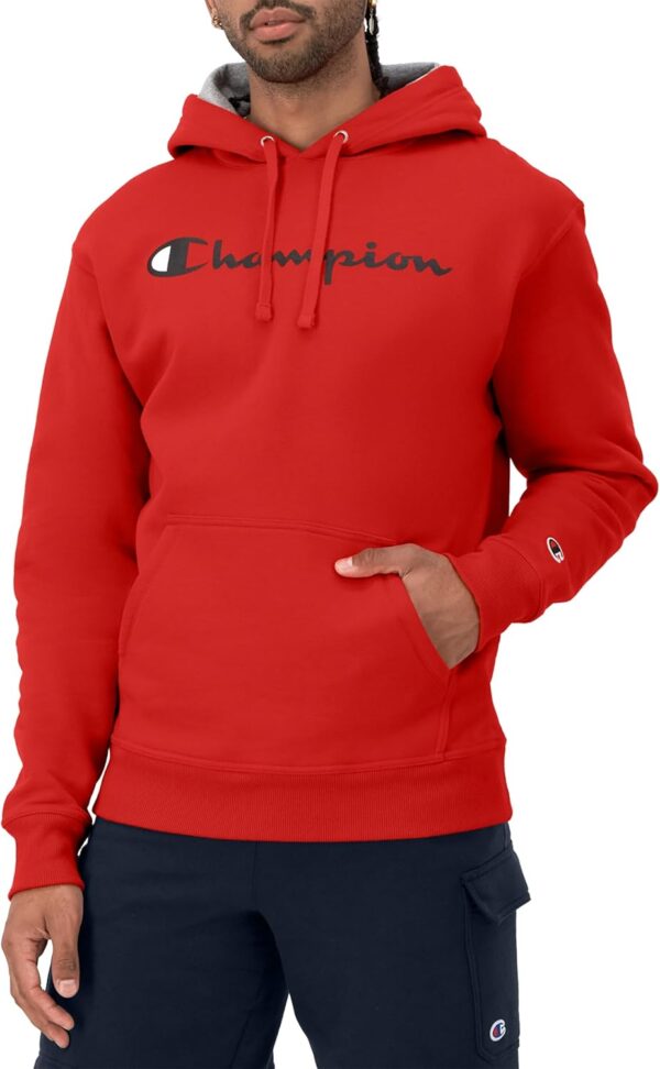 Champion Men's Hoodie, Powerblend, Fleece Men's Hoodie, Comfortable Men's Sweatshirt, Script Logo (Reg. or Big & Tall)