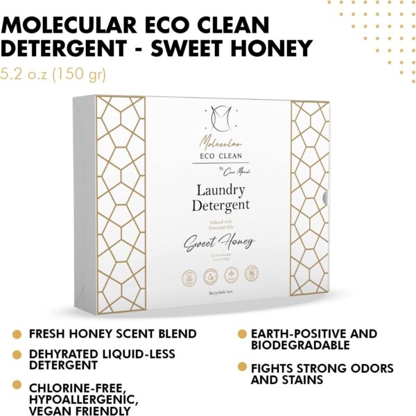 Molecular Eco Clean Laundry Detergent Long Lasting Hypoallergenic Scent ALL NATURAL-60 Loads -Dehydrated Liquid-less Biodegradable - by Cocó March - Image 4