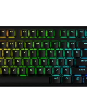 HyperX Alloy Origins Core Mechanical Gaming Keyboard PBT Keycaps Tenkeyless TKL Blue Switch Clicky LED RGB Backlight Playstation Xbox Licensed for PC, PS5, PS4, Xbox Series X|S, Xbox One, Desk Setup